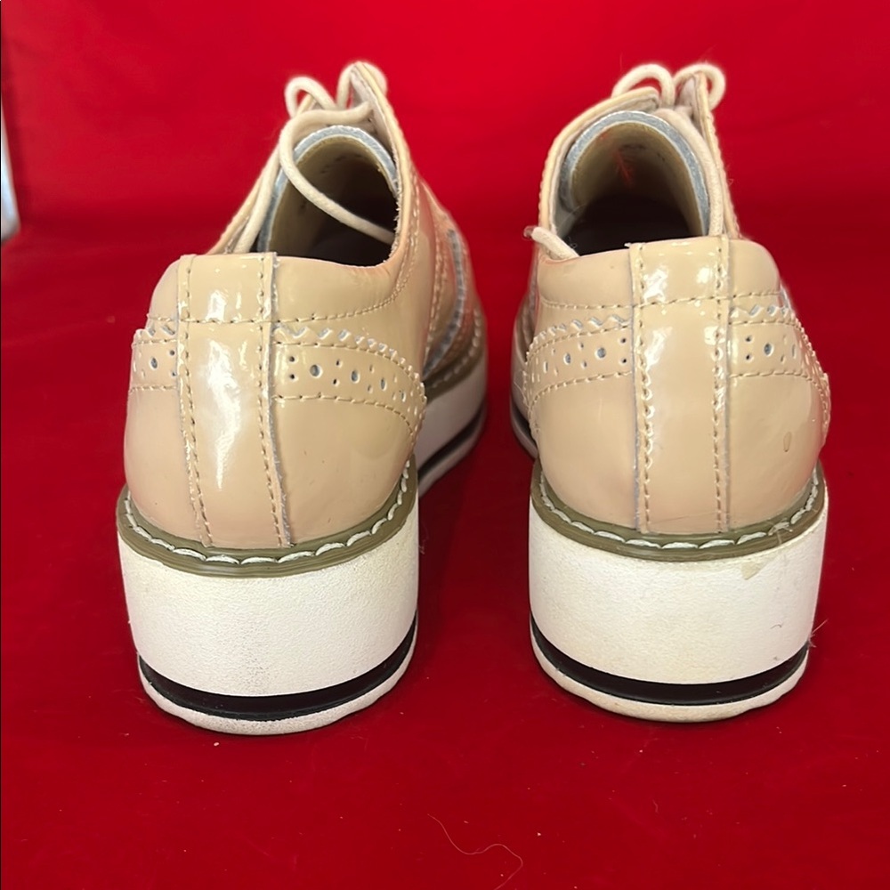 “Prada” Like Beige Platform Brogues - image 6
